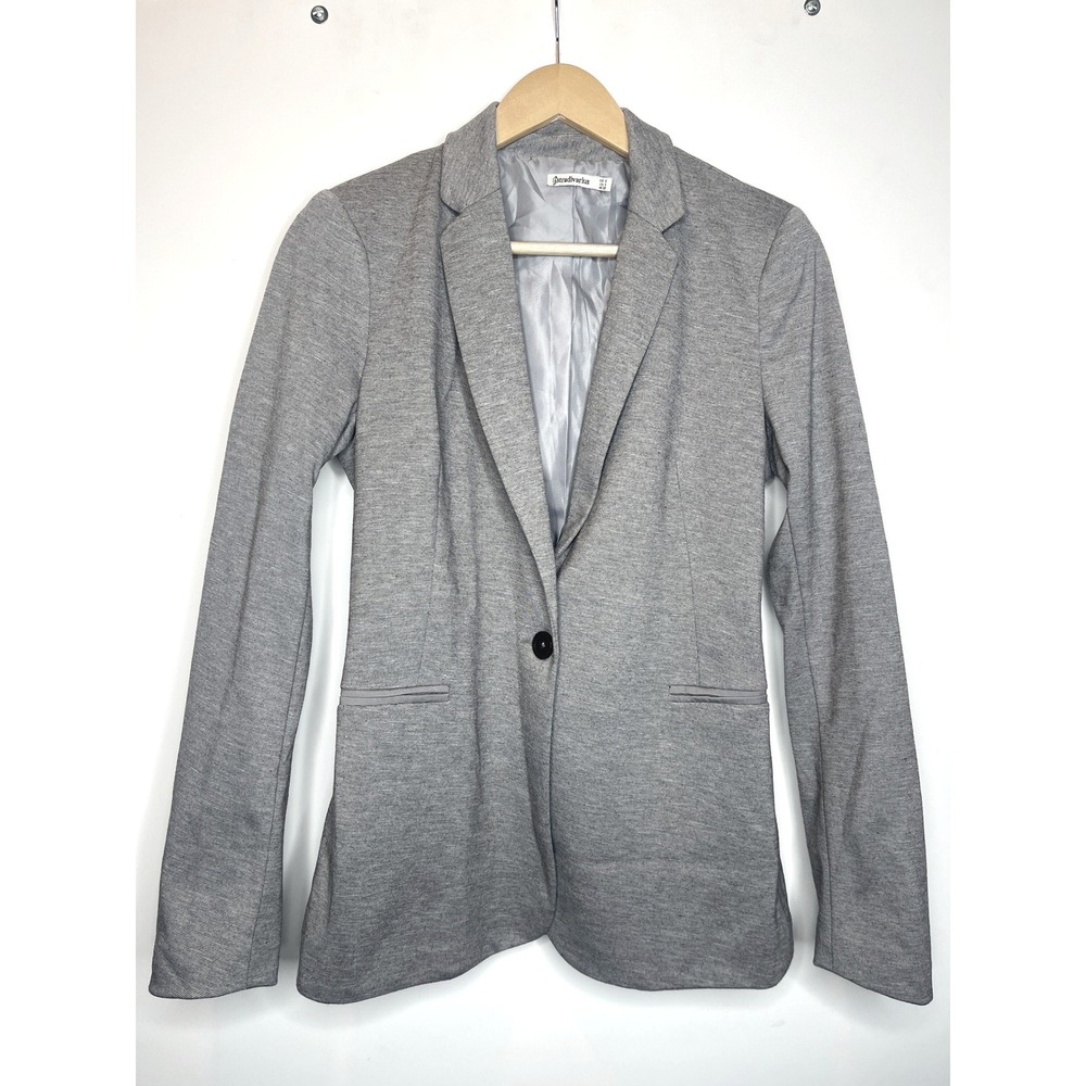 Asos Stradivarius Gray Heathered‎ Knit Blazer Jacket Women Size S